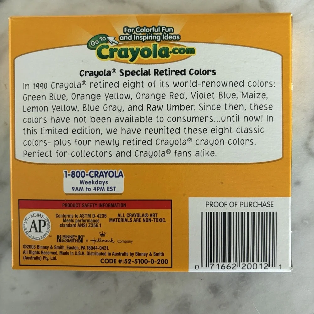 Crayola Retired Colors Crayons 12 Limited Edition New Coloring Maize Raw Umber